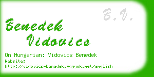 benedek vidovics business card